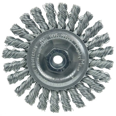Weiler Cable Twist Knot Wire Wheel 4" .020" Steel Fill M10x1.25 Nut 13261